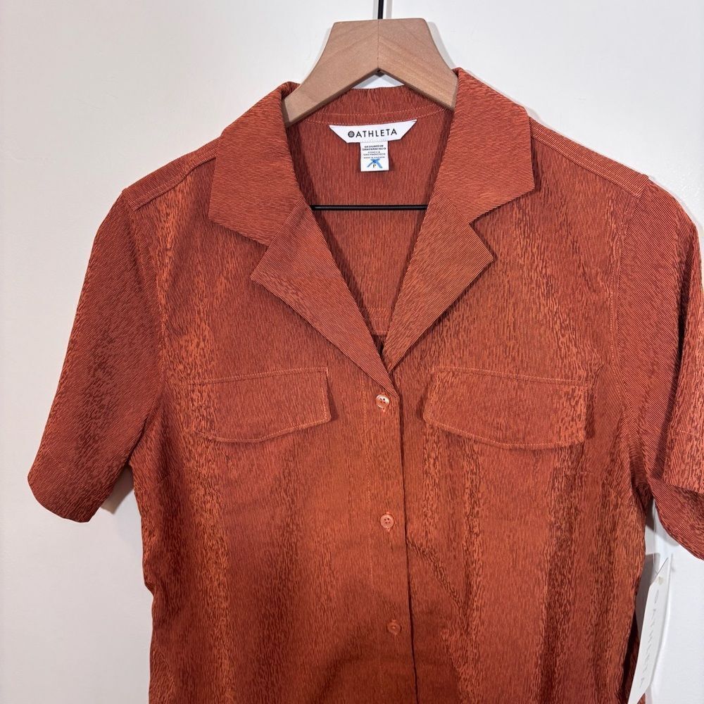 Athleta Echo Top NEW with tags Size Small Textured Brown - Picture 6 of 13
